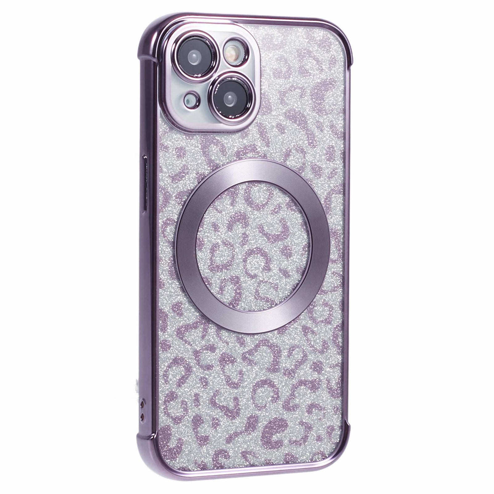 HRF Series for iPhone 13 Magnetic Case Leopard Phone TPU Cover Electroplating Edge HRF Series for iPhone 13 Magnetic Case Leopard Phone TPU Cover Electroplating Edge